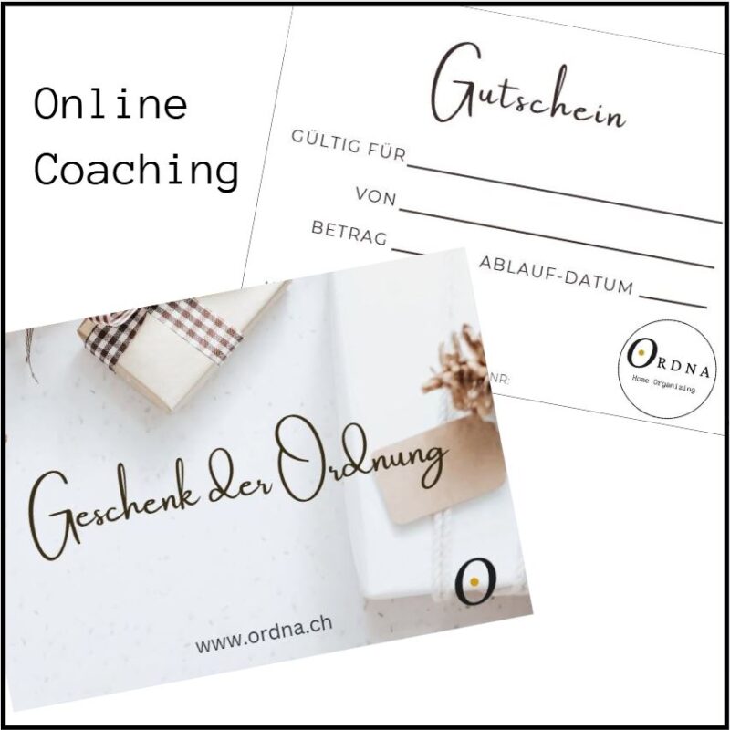 Weihnachts-Gutschein für Ordnungscoaching ONLINE