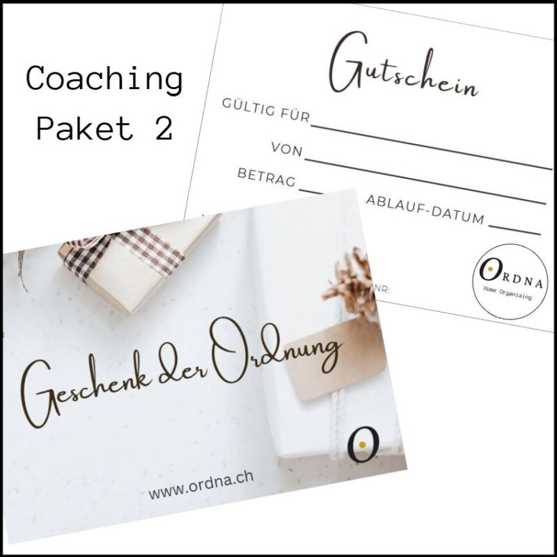 Weihnachts-Gutschein für Ordnungscoaching Paket 2