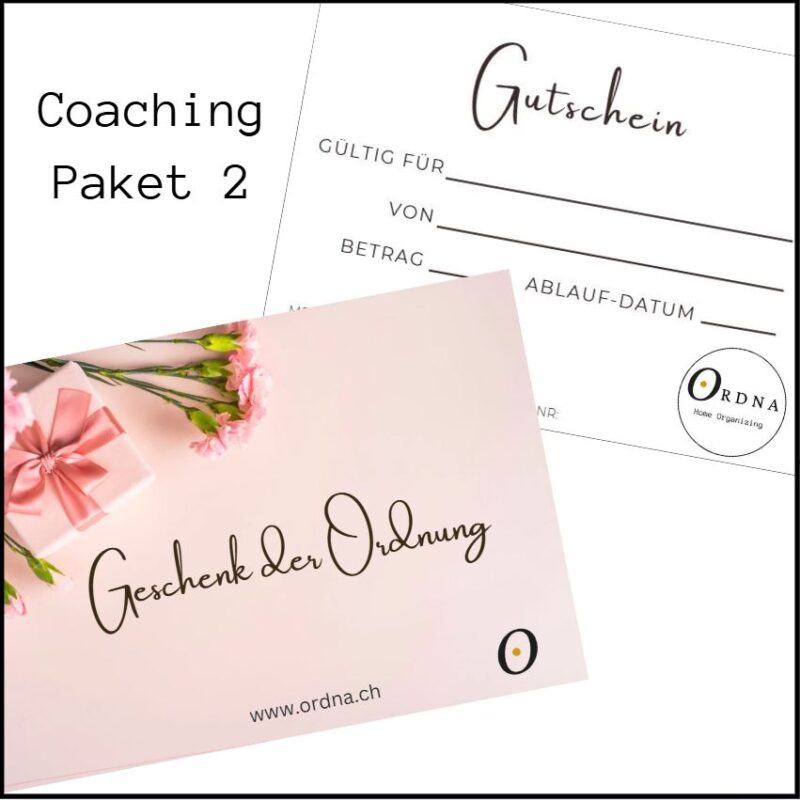 Gutschein für Ordnungscoaching Paket 2 – Perfekt für Geburtstage und besondere Anlässe!